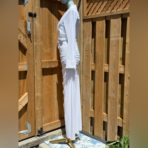 🆕 CHRISTOPHER ESBER 🧿 NWOT Venus Plunge Shirt Maxi Dress, White - Sz AU8 US 4 - Picture 9 of 16
